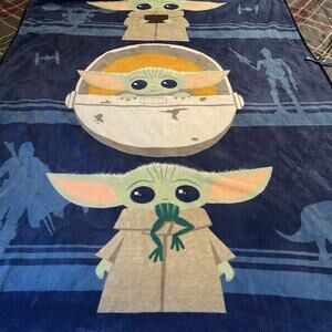 Star Wars Mandalorian Child Baby Yoda Throw Blanket Soft Fleece 44 X 60"
